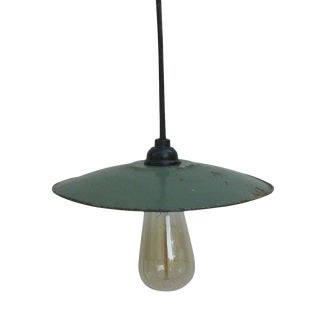 Classic French Bistro Enamel Shade Light For Sale