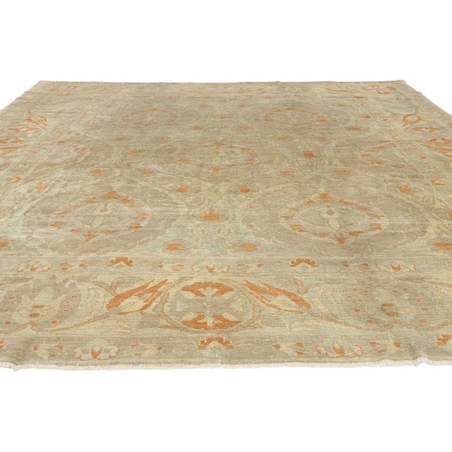 Modern Vintage Modern Turkish Oushak Rug - 09'11 X 13'02 For Sale - Image 3 of 10