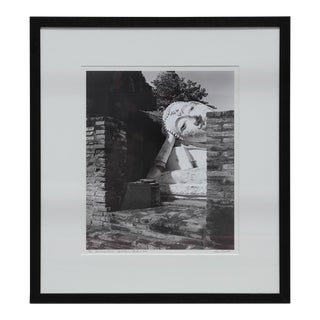 Tony Argento "Reclining Buddha" Ayutthaya, Thailand Black and White Photograph. 2000 For Sale