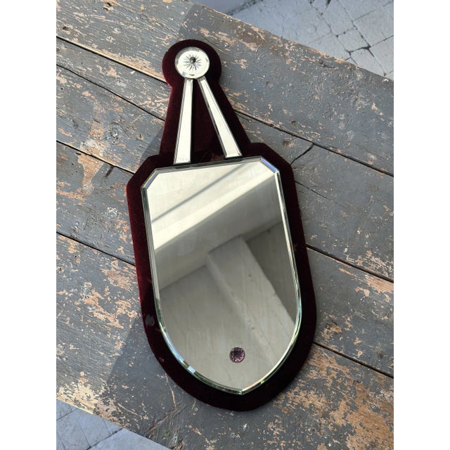 Antique Victorian Velvet + Beveled Glass Sorcerer's Mirror, Circa Late 19th Century For Sale In New York - Image 6 of 16