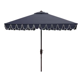 Elegant 7.5 Square Umbrella - Navy/White For Sale
