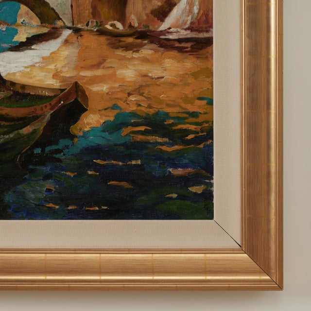Vintage Modernist Painting of Venice For Sale - Image 9 of 11