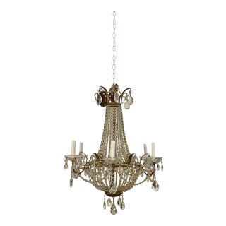 Italian Empire Murano Glass Chandelier For Sale
