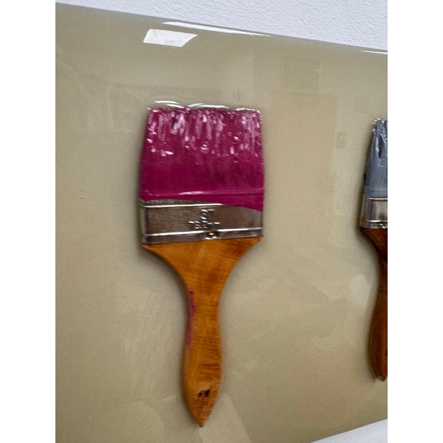 Pop Art Andy Anh Ha 3d Paintbrush High-Gloss Wood Panel For Sale - Image 3 of 12