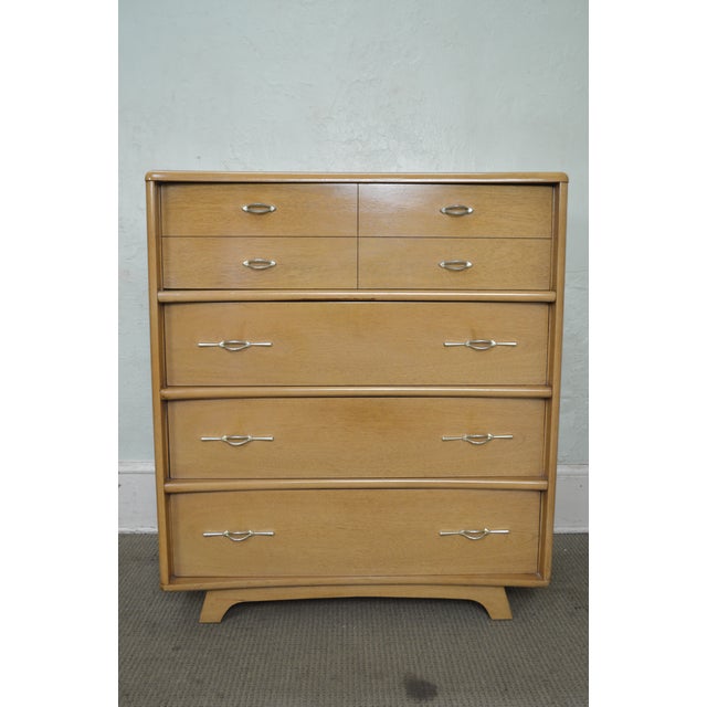 Kent Coffey "The Corona" Blonde Wood Mid Century Modern Tall Chest