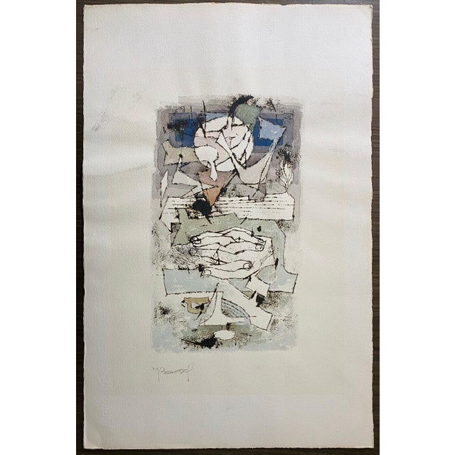 Moses Bagel Bahelfer, Polish French Judaica Watercolor Gouache Painting Original Bauhaus Yiddish Art For Sale In Miami - Image 6 of 6