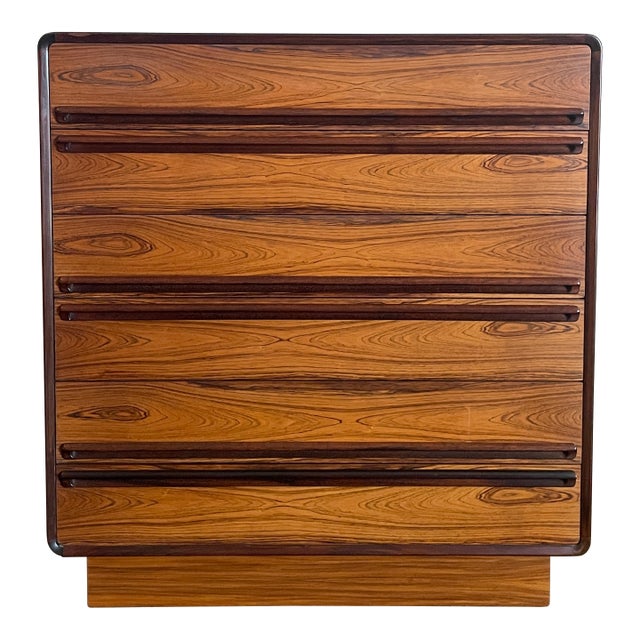 1970s 6-Drawer Brazilian Rosewood Highboy For Sale