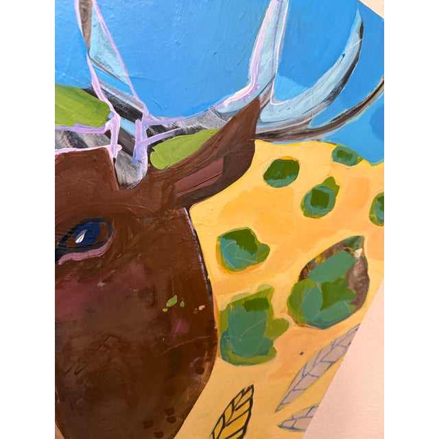 "Wapiti's Day Off" a Bull Elk Painting by LWren Walraven For Sale In Santa Fe - Image 6 of 10