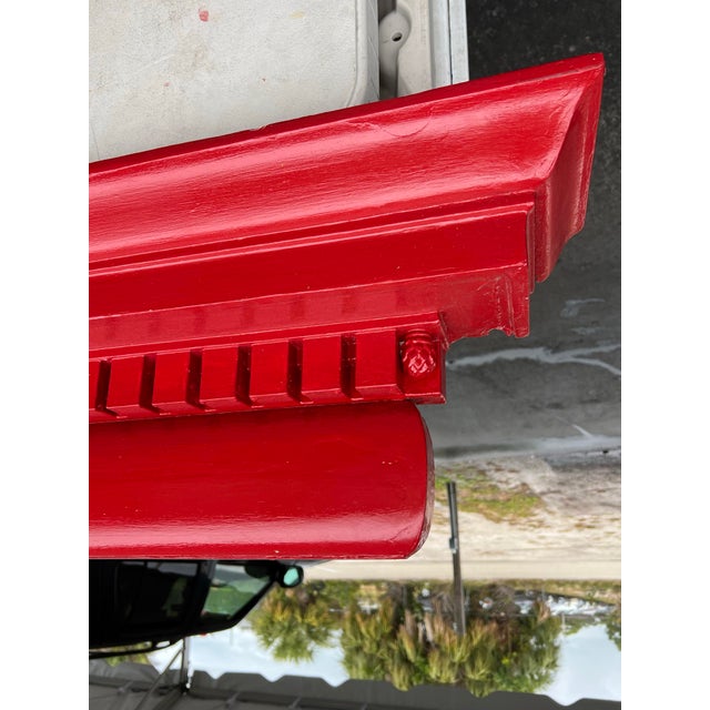 Late 20th Century Vintage Mantel Shelf Painted Red For Sale - Image 5 of 9