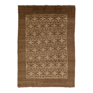 Modern Moroccan Style Handmade Brown Designed Wool Rug