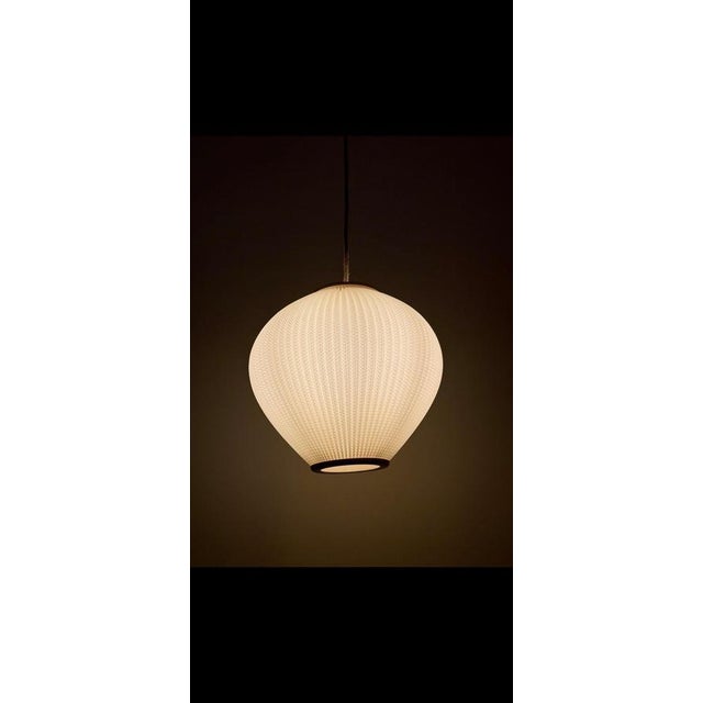 Scandinavian Plastic Pleated Hanging Lamp, Scandinavia, 1960s For Sale - Image 8 of 11