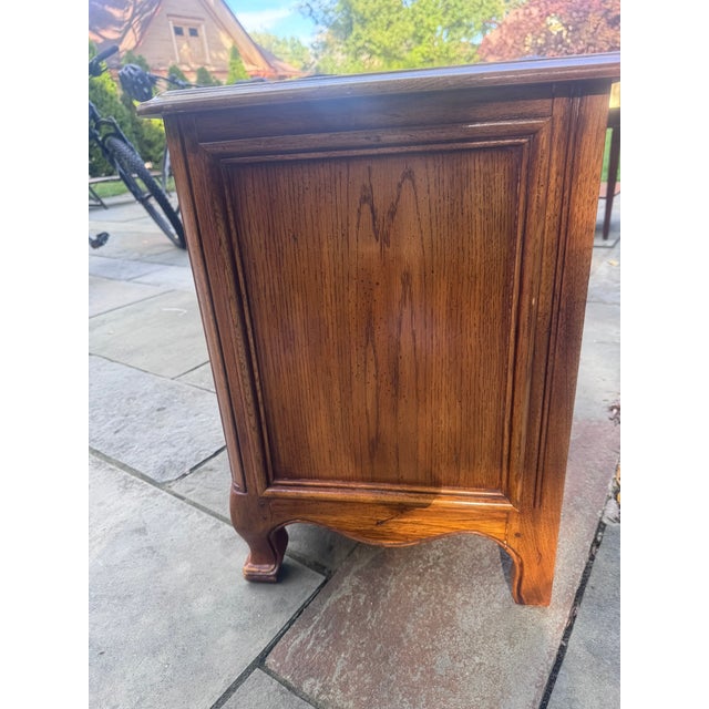 Wood Vintage Drexel Heritage "South of France" Provincial Oak Accent Cabinet For Sale - Image 7 of 16