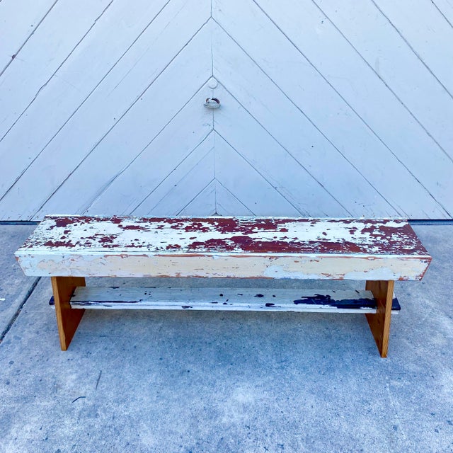 Hand crafted wood bench made from wood that was repurposed from a victorian home that was torn down. The wood still has...