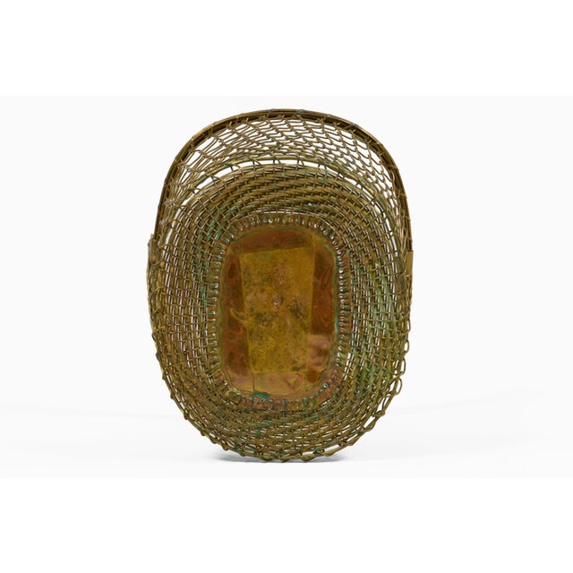 Vintage Brass Wire Mesh Basket For Sale - Image 9 of 10