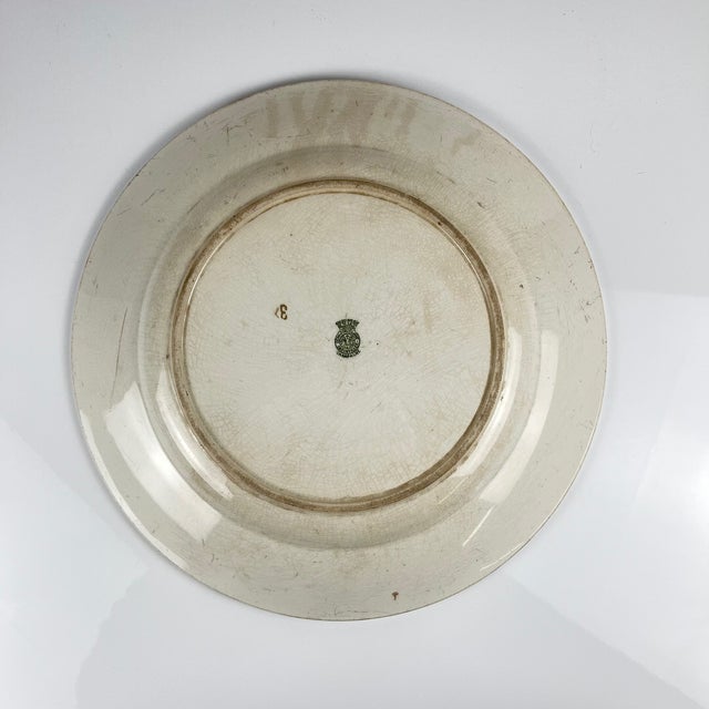 1920s Round Green Champagne Dish from Badonviller, Early 20th Century, 1890s For Sale - Image 5 of 12