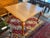 Wood Queen Anne Extension Dining Room Extension Table + Six Dining Chairs Set For Sale - Image 7 of 15