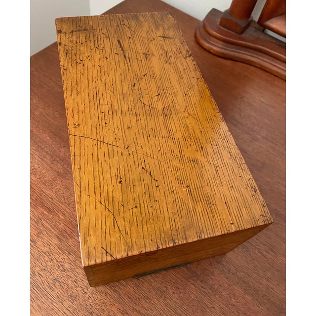 Antique Tiger Oak Library Card File Box Chairish