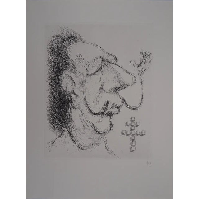 Tim, Dali as General De Gaulle, Original Signed Etching For Sale