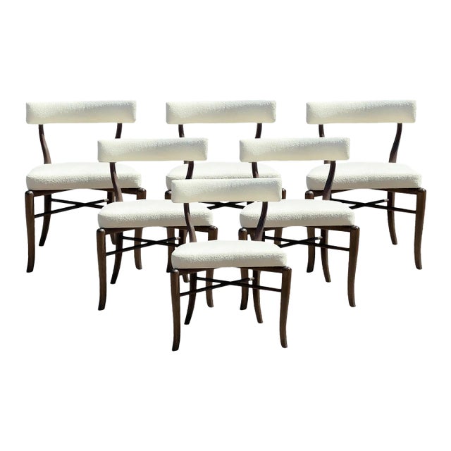 Mid Century Style Walnut /Upholstered Dining Chairs For Sale