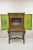 Early 1900s Antique French Renaissance Green Distress Painted Radio Cabinet Bar Cupboard For Sale - Image 4 of 12