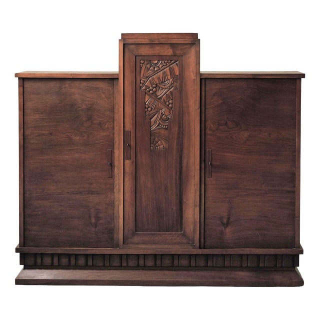Art Deco Walnut Sideboard by Jacques Philippe, France, 1930s For Sale
