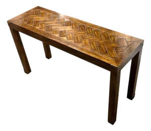 Late 20th Century Henredon Style Oak Parsons Console Table
