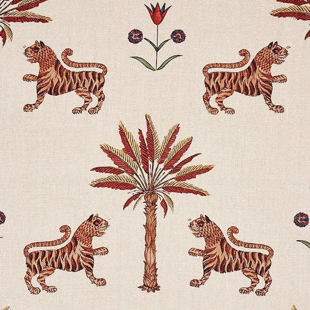 Boho Chic Schumacher Tiger Palm Fabric in Cocoa For Sale - Image 3 of 4