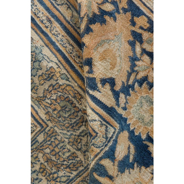 Late 19th Century Authentic 19th Century Persian Meshad Handmade Wool Carpet For Sale - Image 5 of 8