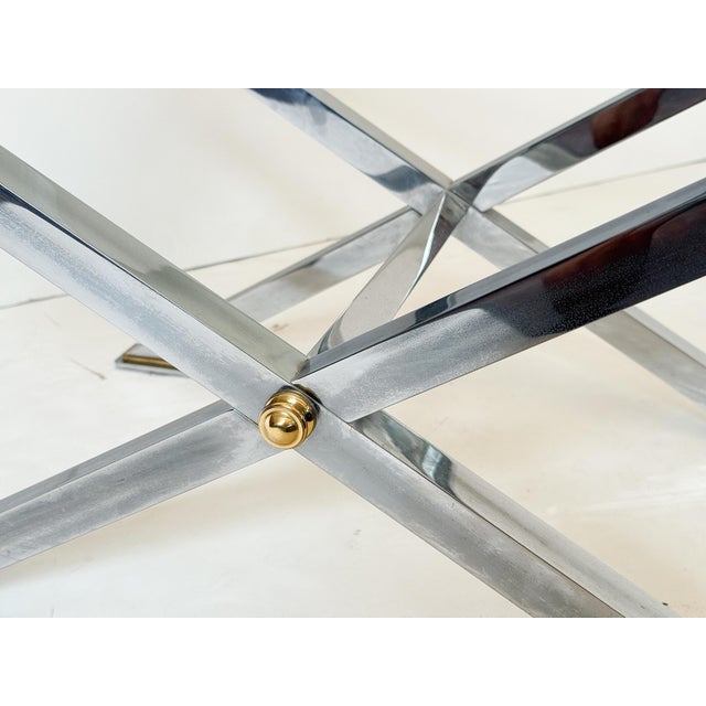 Chrome Italian Modern Side or End Tables of Brass and Chrome - Individually Priced For Sale - Image 8 of 12