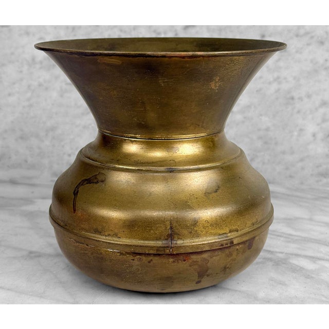 Vintage English Traditional Brass Tobacco Porch Spittoon For Sale - Image 4 of 12