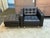 Tufted Vegan Leather Club Chair + Ottoman, Set For Sale - Image 4 of 11