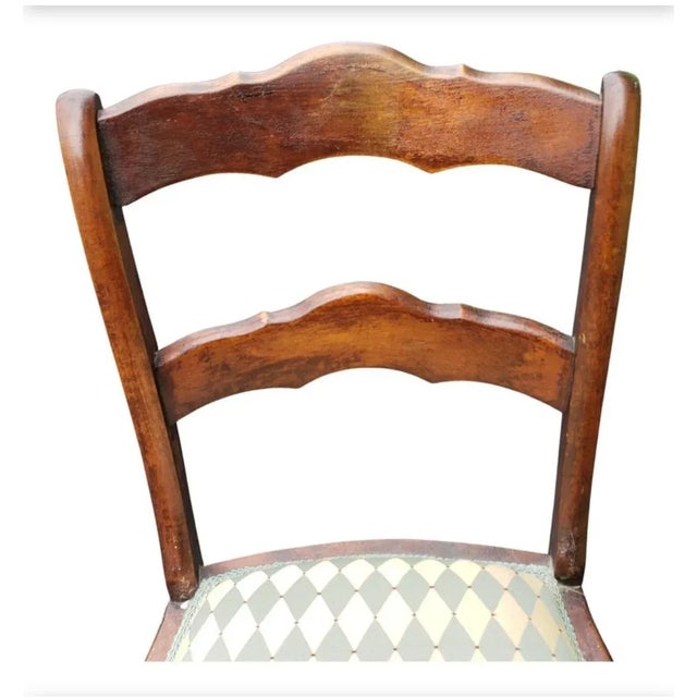 Stunning Victorian Mahogany side chair. Professionally Re-Upholstered with a very fine fabric of gold and turquoise colors...