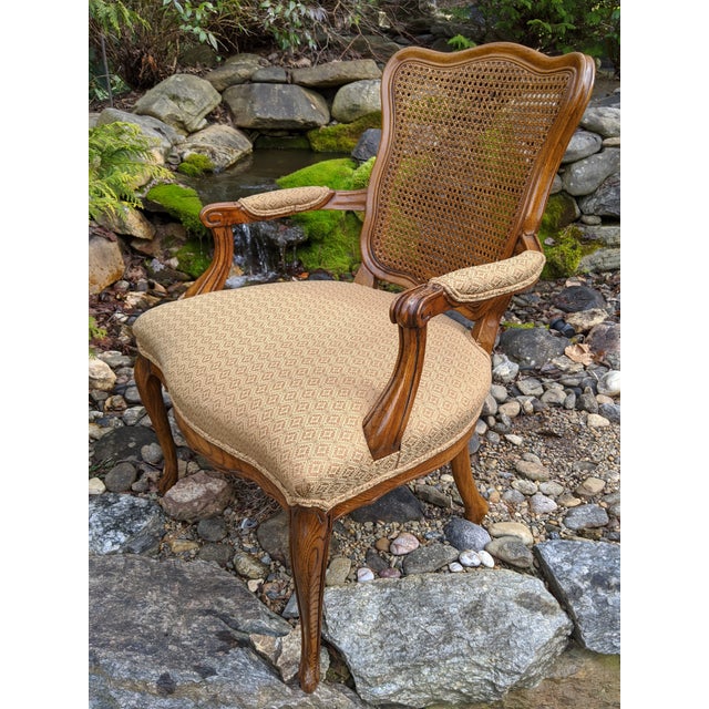 MidCentury North Carolina Walnut Queen AnneStyle Arm Chairs W/Cane