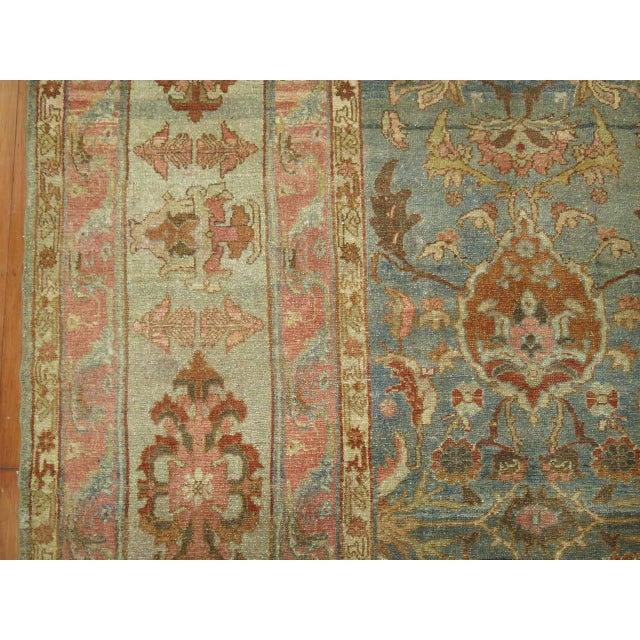 Exquisite Large Sea Foam Pink Accent Antique Persian Malayer Rug For Sale - Image 4 of 6