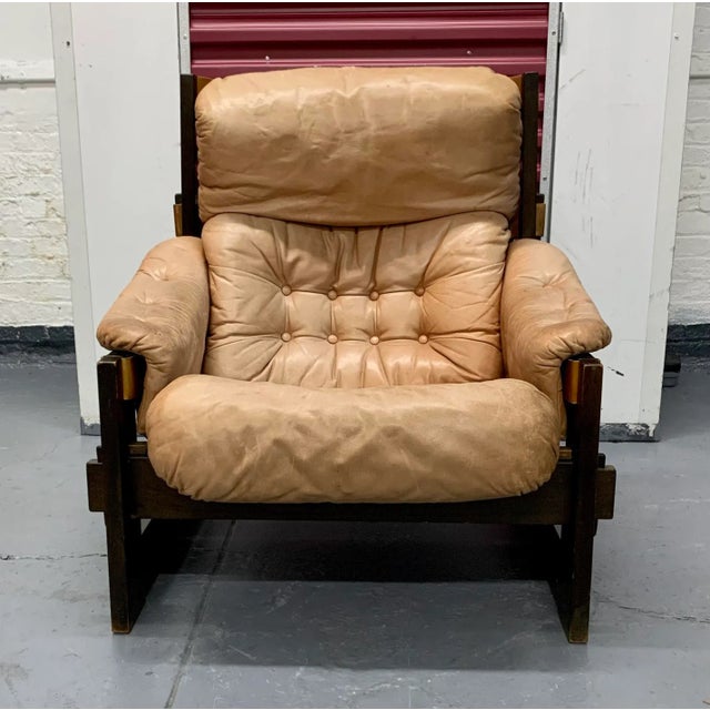 1950s Pair of 1950s Danish Leather Lounge Chairs For Sale - Image 5 of 8