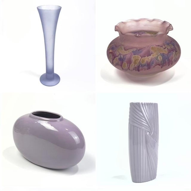 Glass Top 20 Shades of Aubergine Vintage Decorative Objects Instant Collection For Sale - Image 7 of 18