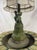 1920s 1920s Art Deco Figural Re-Circulating Fountain Lamp - Working Verdigris Spelter Sculpture & Iridescent Natural Capiz Shell Dome Shade For Sale - Image 5 of 14