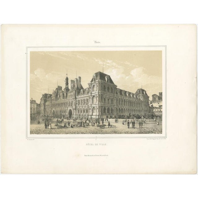 After Philippe Benoist, Paris City Hall, 1860, Lithograph For Sale - Image 3 of 9
