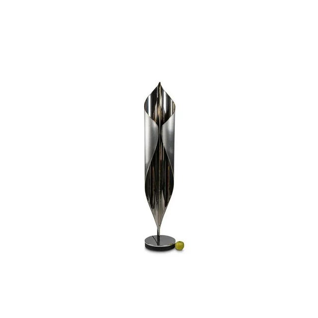 1970s Floor Lamp in Polished and Brushed Metal, 1970s For Sale - Image 5 of 5