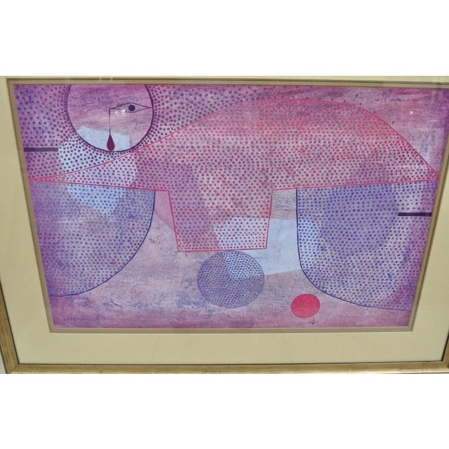 Abstract Vintage Paul Klee Style "Sunset" Framed Modern Abstract Lithograph Art Print For Sale - Image 3 of 11