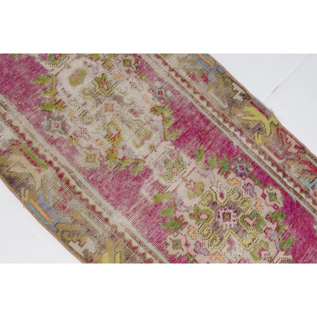 Vintage Wool Turkish Handmade Runner For Sale - Image 10 of 10