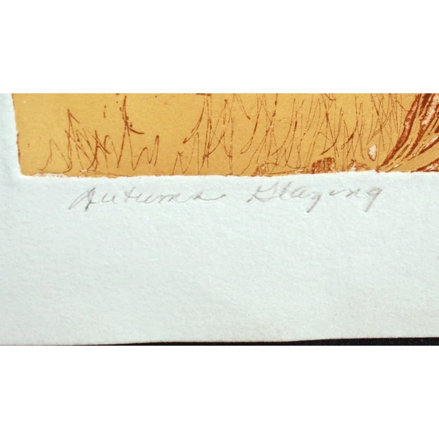 1970s Lin Carte Anderson "Autumn Glazing" Signed Numbered Artwork Etching, 1979 For Sale - Image 5 of 6