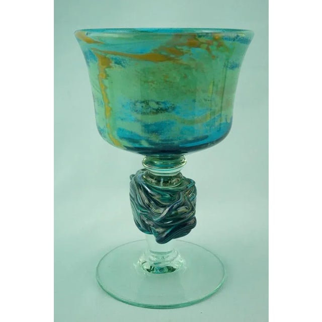 Glass 20th Century Modern Blown Glass Chalice Vase by Michael Harris for the Mdina Glass Factory, Malta, 1970s For Sale - Image 7 of 18