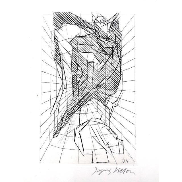 Wood Jacques Villon - Cubist Cavern - Original Etching 1949 For Sale - Image 7 of 7