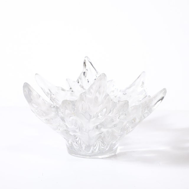 Lalique Mid-Century Modernist Crystal "Champs Élysées" Centerpiece Bowl Signed Lalique For Sale - Image 4 of 18