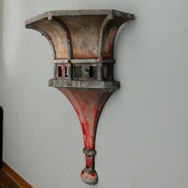 19th Century Large Architectural Zinc Finials With Original Paint - a Pair For Sale - Image 9 of 11
