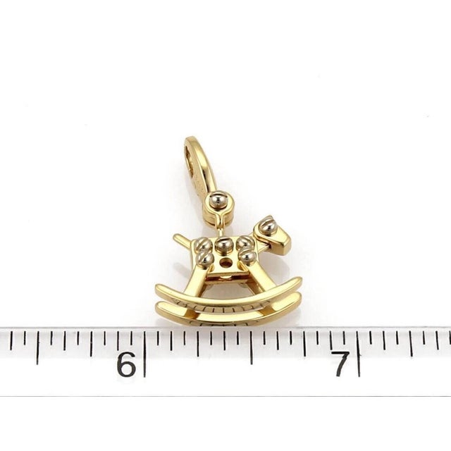 Mid 20th Century Cartier Rocking Horse 18k Two Tone Gold Charm Pendant w/Cert For Sale In Miami - Image 6 of 6