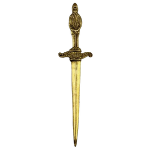 Vintage Brass Knight and Sword Motif Letter Opener