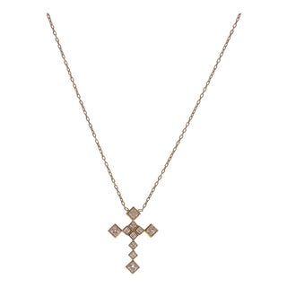 Eternal Grace Diamond Cross Gold Necklace For Sale