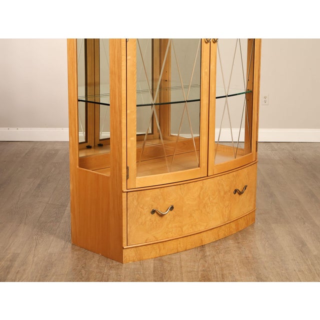 Brown Thomasville Bogart Collection Bow Front Curio Display Cabinet For Sale - Image 8 of 18